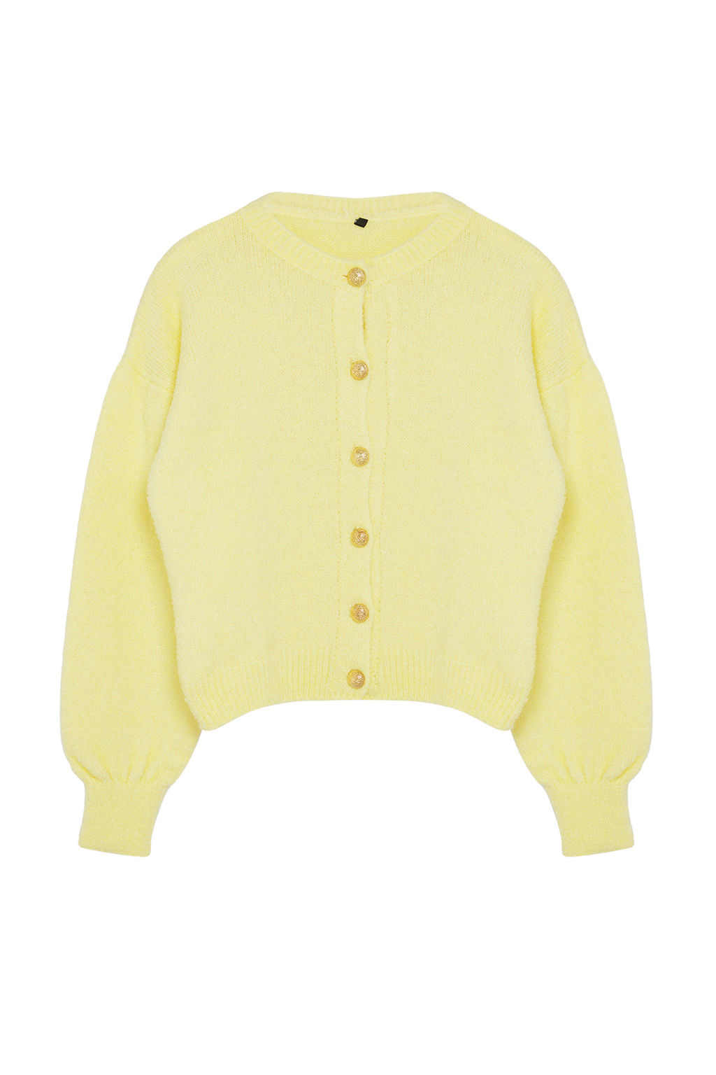 Sar? Dugme Detayl? Balon Kollu Yumusak Dokulu Ceket Gorunumlu Triko H?rka TWOAW25HI00147