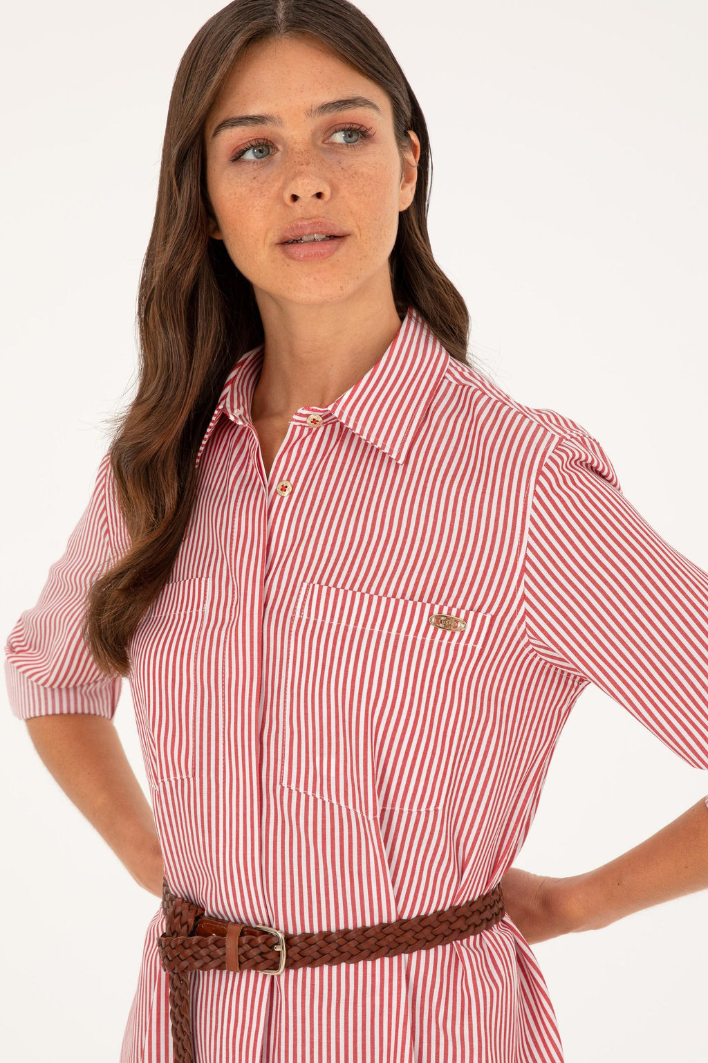 Женское тканое платье в красную полоску Неожиданная скидка в корзине - U.s. polo assn фото 2