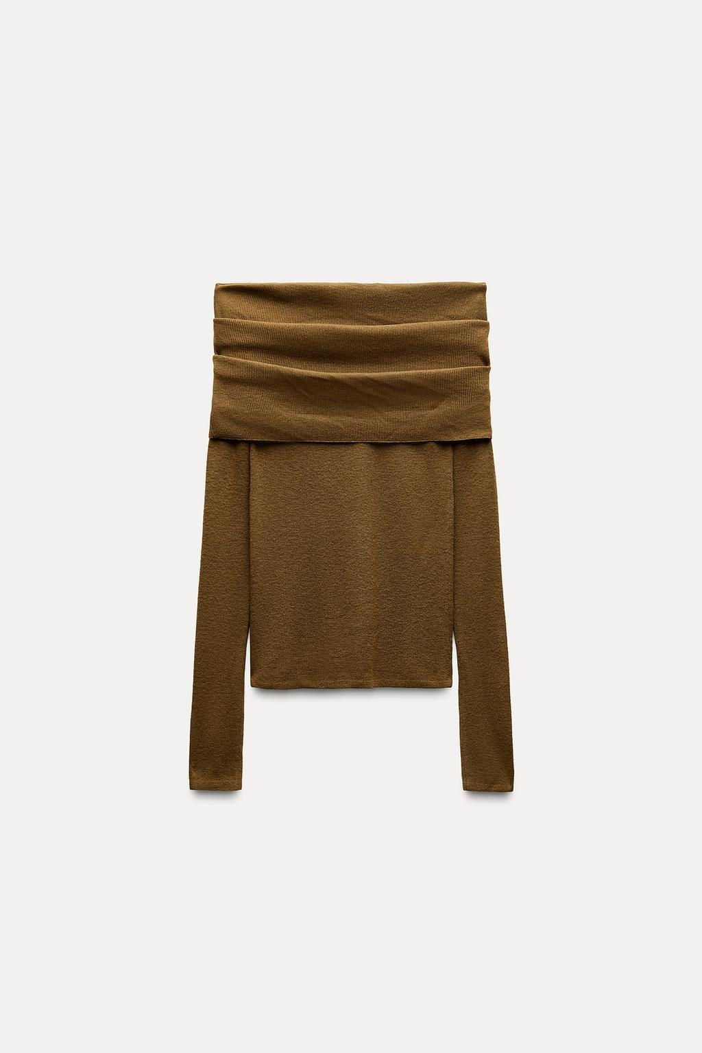 OFF-THE-SHOULDER KNIT TOP - Zara фото 5