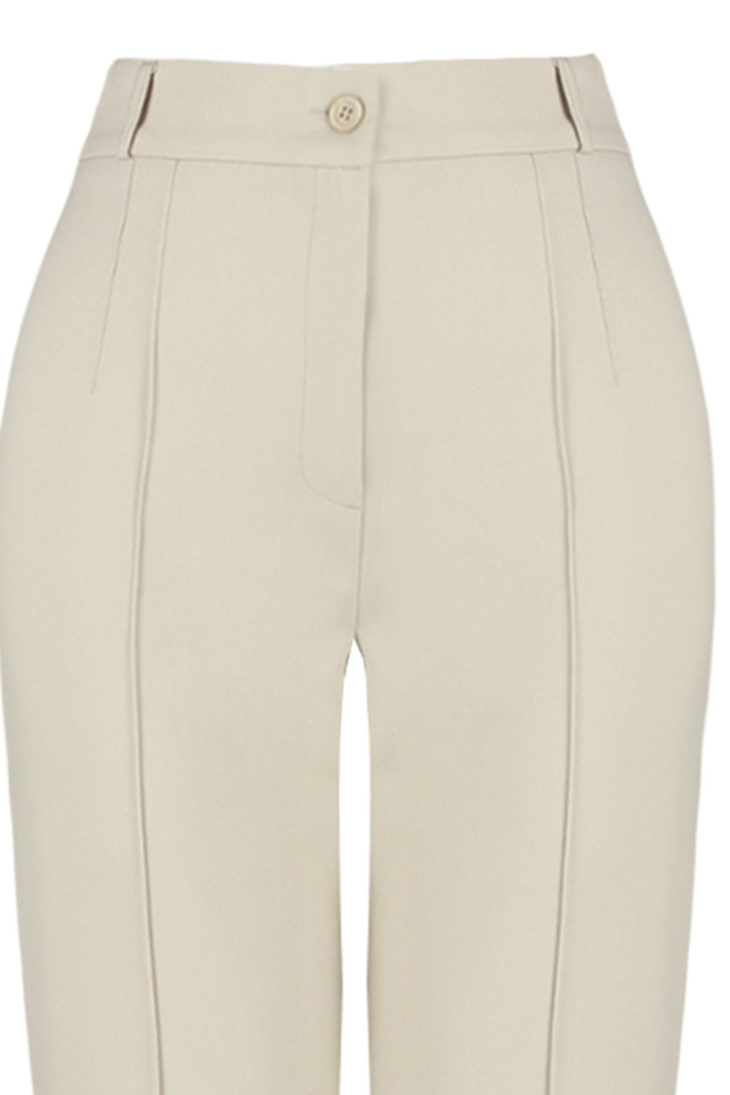 Vizon Straight/Duz Kesim Yuksek Bel Nervur Dikisli Dokuma Pantolon TWOSS21PL0093