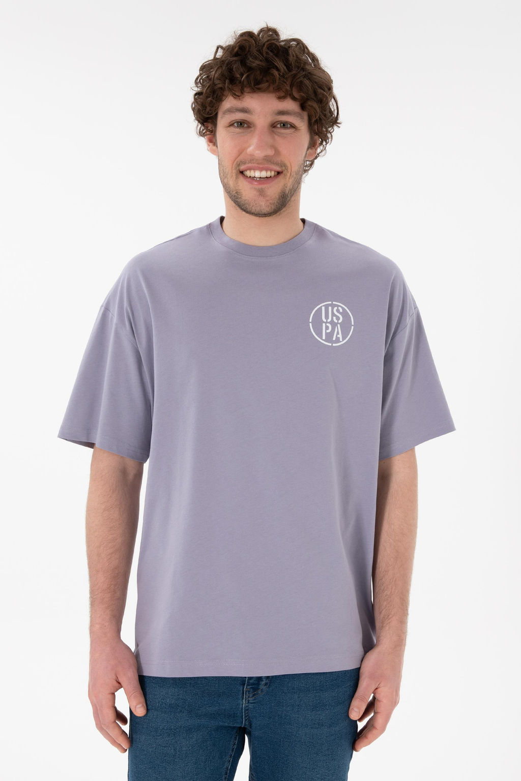 Erkek Oversize Fit Bisiklet Yaka Gri Ti__rt Sepette S_rpriz _ndirim - U.s. polo assn фото 2