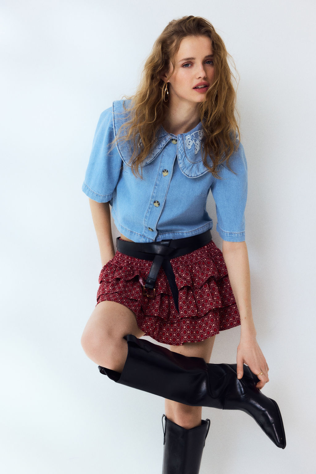 Falda pantal?n con dise?o escalonado - H&m фото 4