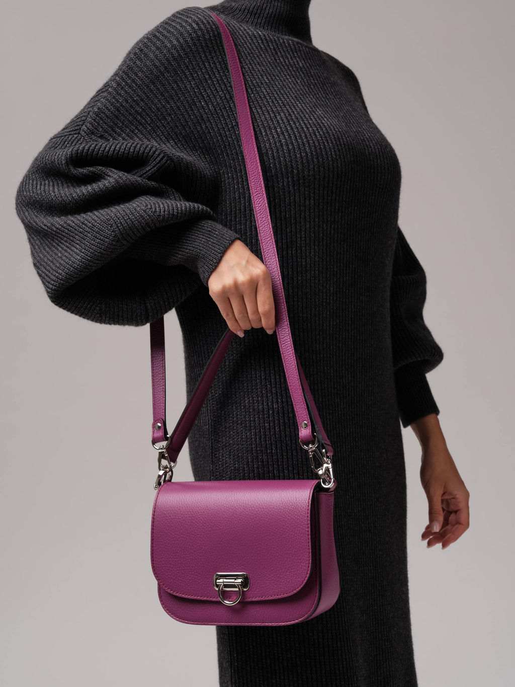 Сумка кожаная Azaro 30741 фиолет.флокс