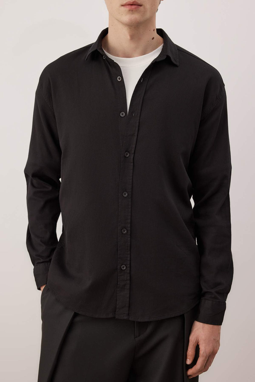 Siyah Regular Erkek Gomlek TMNAW26GO00015 - Trendyolmilla фото 16