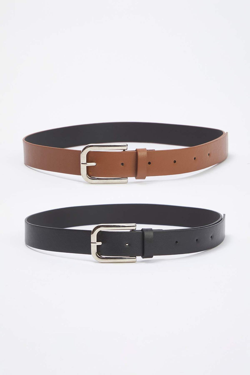 Siyah-Taba 2li Paket Deri Gorunumlu Kemer TWOAW26KE00002 - Trendyolmilla фото 5