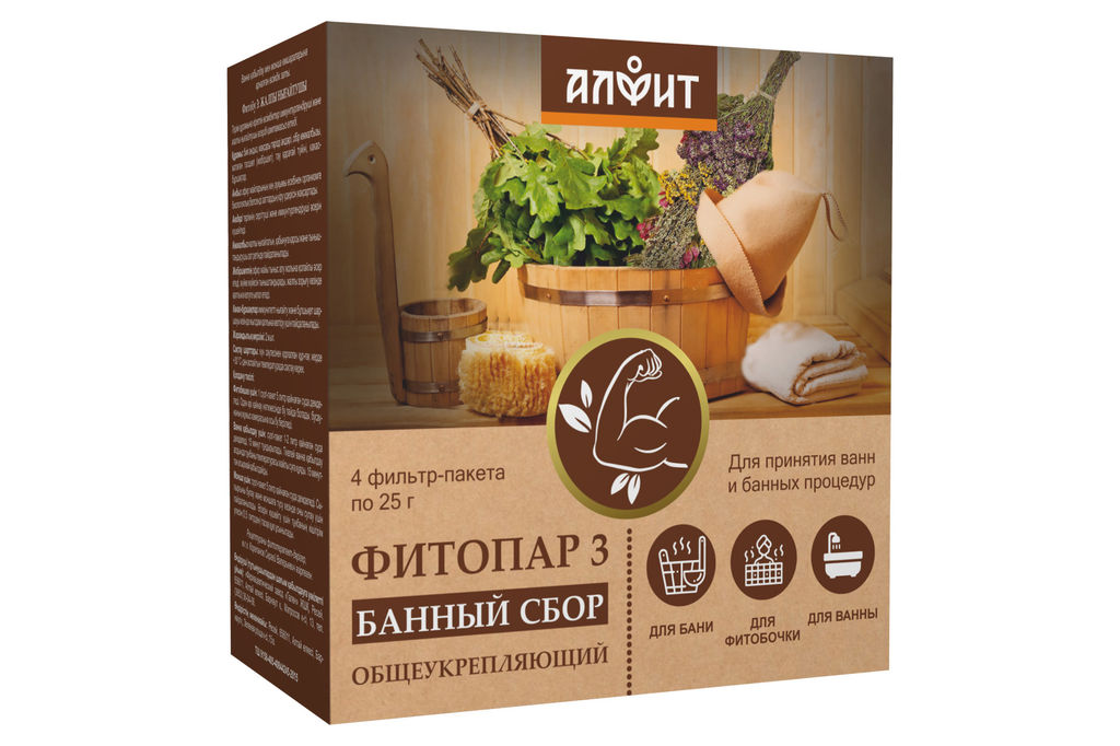 Банный сбор ФИТОПАР-3 Общеукрепляющий 100 г Алфит 1004 фото 11
