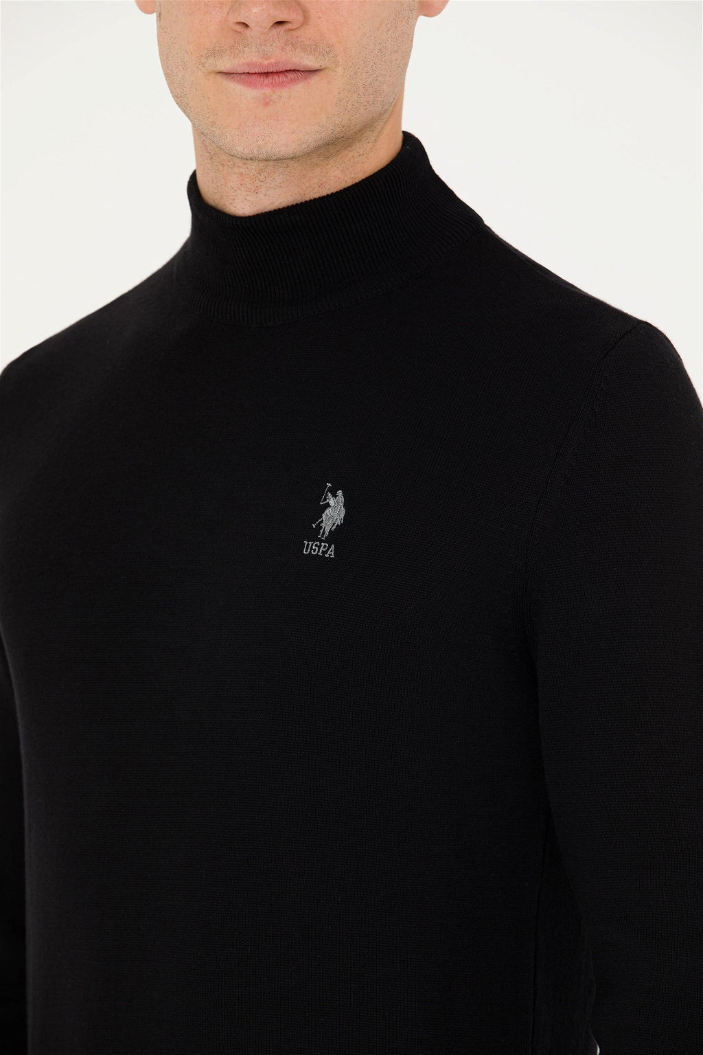 U. S. Polo Assn Мужской черный базовый свитер - U.s. polo assn фото 14