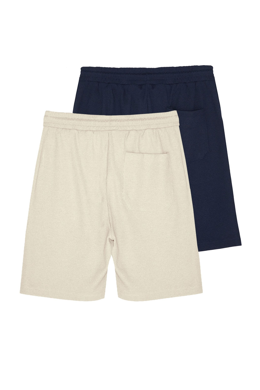 Lacivert-Bej Regular Kordonlu 2 Li Paket Sort & Bermuda TMNSS23SR00076