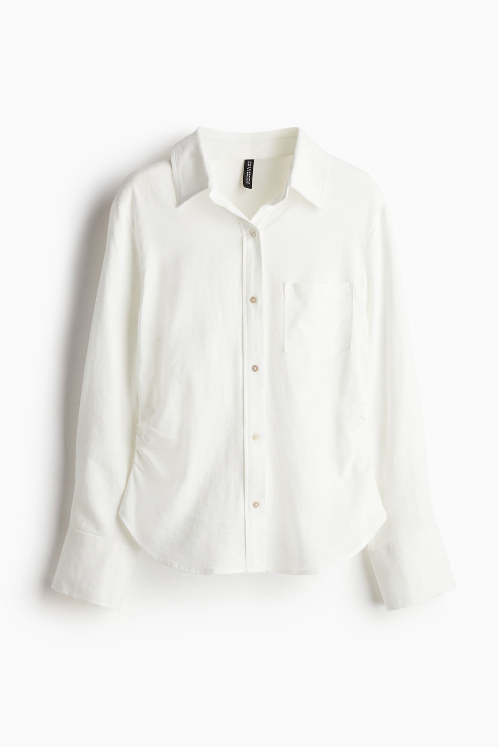Camisa fruncida en mezcla de lino - H&m фото 2