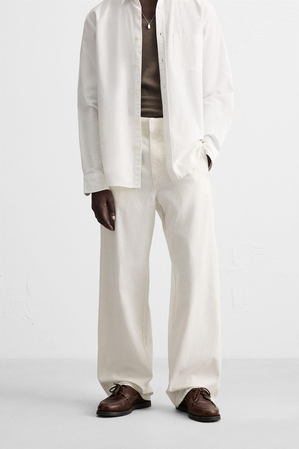 COTTON-HEMP CHINO TROUSERS - Zara фото 2