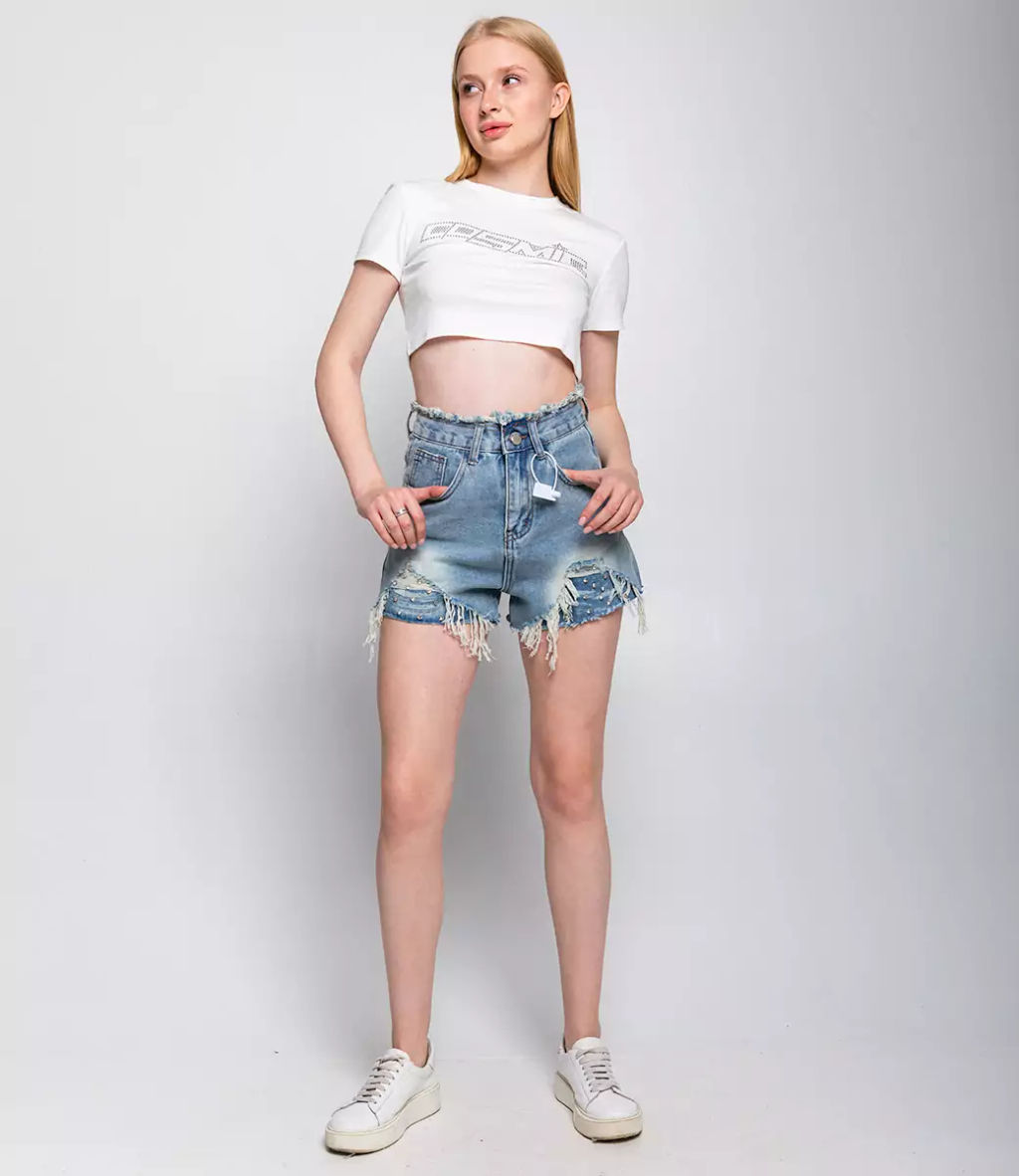 Джинсовые шорты #КТ8699 (1), голубой
