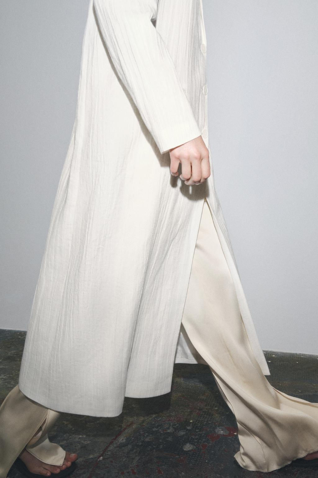 ZW COLLECTION LINEN FROCK COAT - Zara фото 3