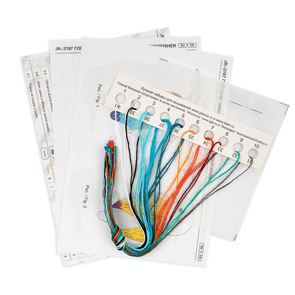 Набор для вышивания PANNA Живая картина JK-2197 Голубой зимородок 5.5 х 6.5 см