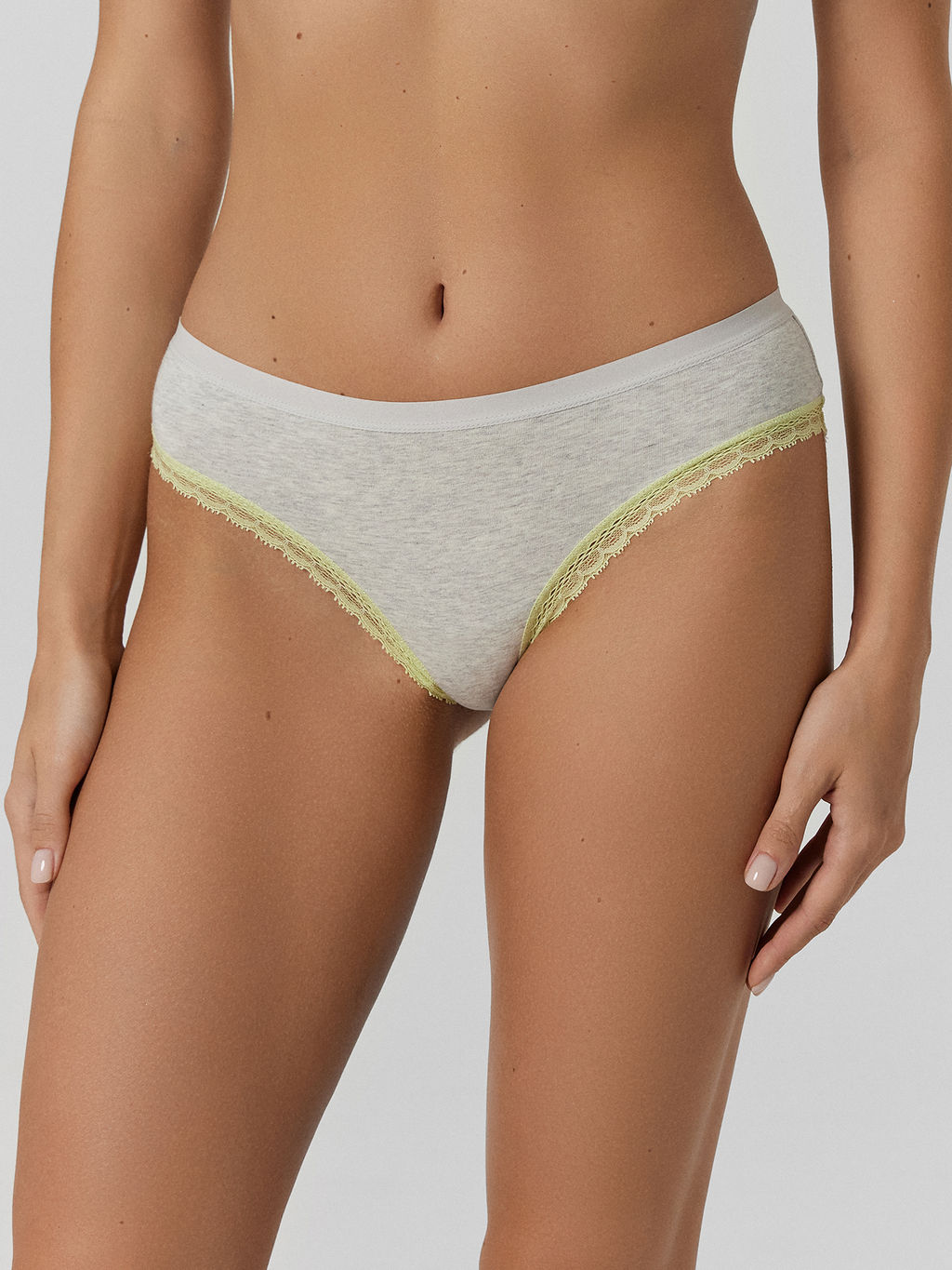 Цена за 2 штуки! Трусы слипы женские серые с кружевом - Mark formelle фото 2