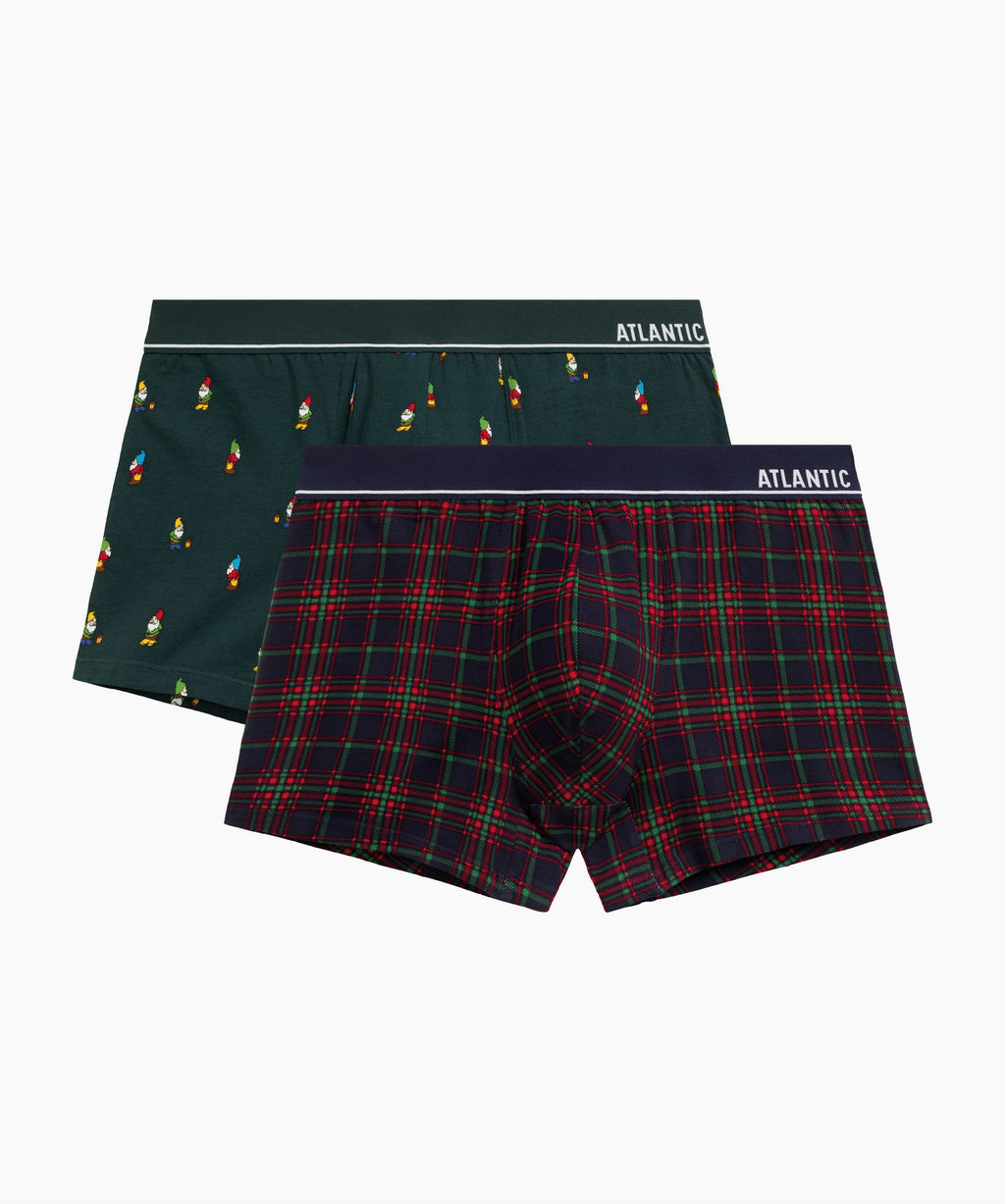 ATLANTIC 2GMH-031 Трусы шорты Check - набор 2 шт. темно-зеленый + темно-синий фото 7