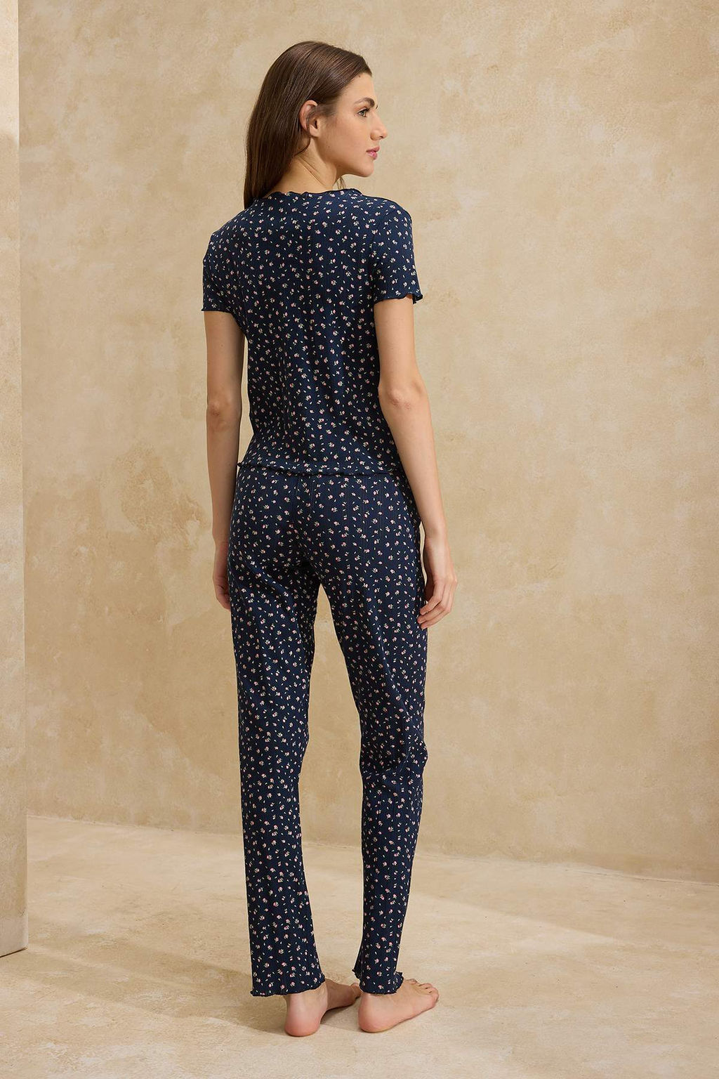 Yesil %100 Pamuklu Cicekli Kurdele/Fiyonklu Fitilli/Pointel Orme Pijama Tak?m? THMSS26PT00010 - Trendyolmilla фото 18