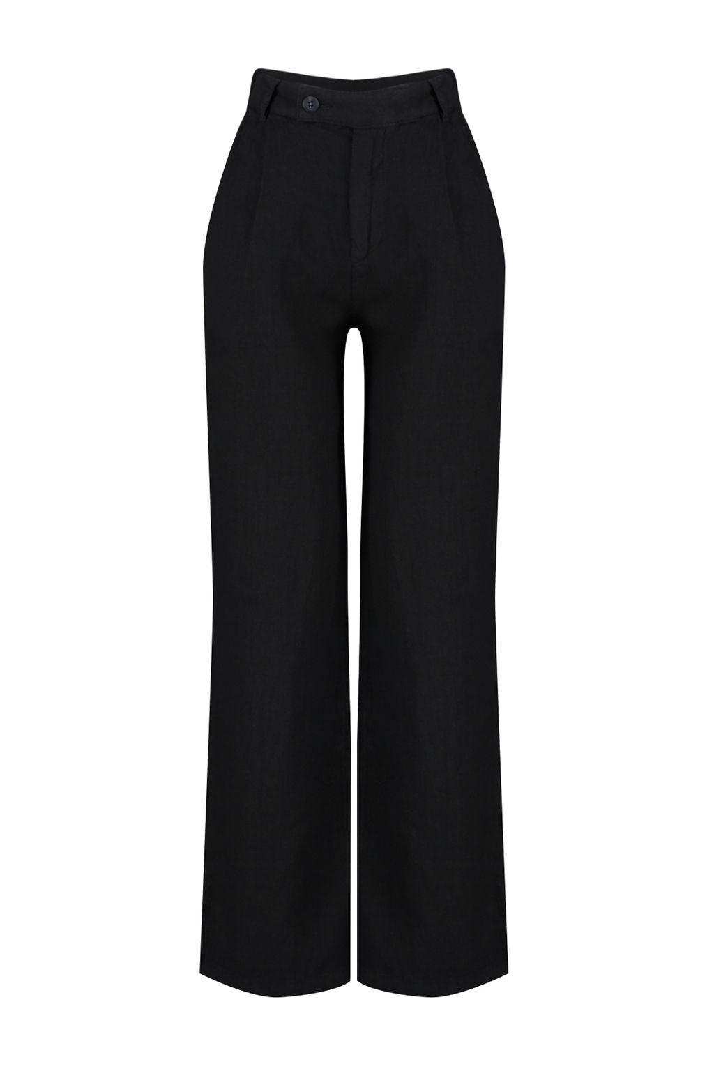 Siyah %100 Keten Pileli Yuksek Bel Wide Leg Pantolon TWOSS26PL00050 - Trendyolmilla фото 7