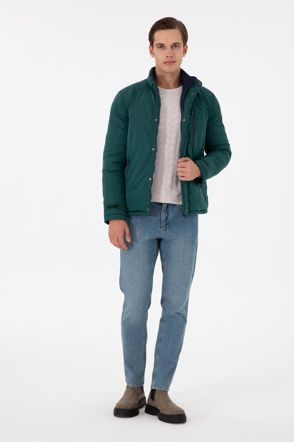 Мужское темно-зеленое пальто Неожиданная скидка в корзине - U.s. polo assn фото 3