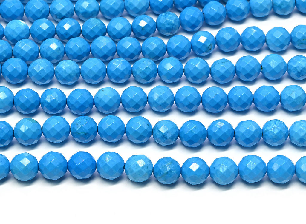 Бусины из бирюзы (имитация) шарик гр.10мм, 38см, 38 бусин Радуга камня