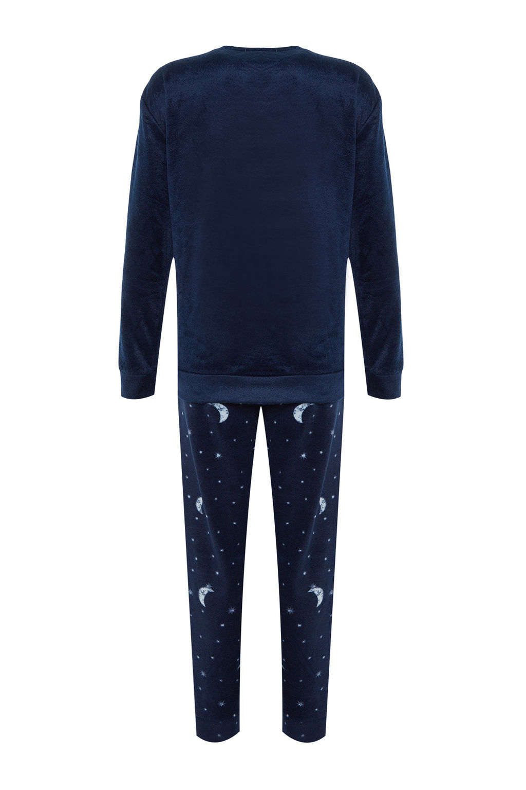 Lacivert Kedi Nak?sl? Kadife K?sl?k Orme Pijama Tak?m? THMAW24PT00169 - Trendyolmilla фото 6