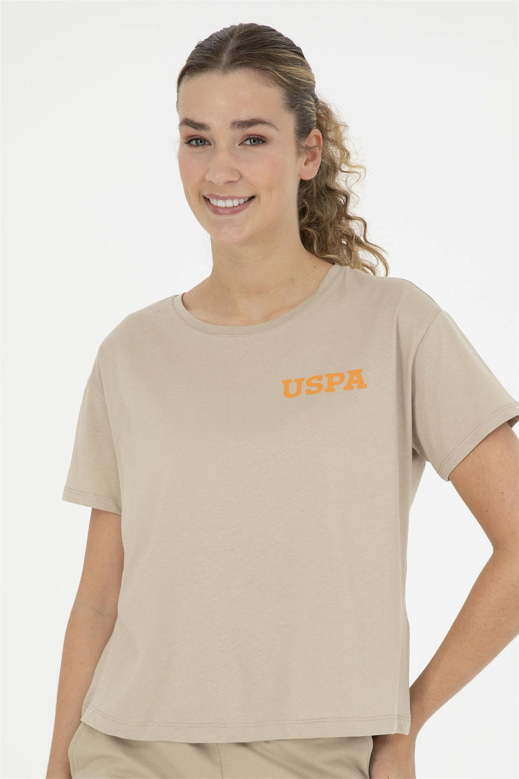 Женская футболка светло-хаки - U.s. polo assn фото 3