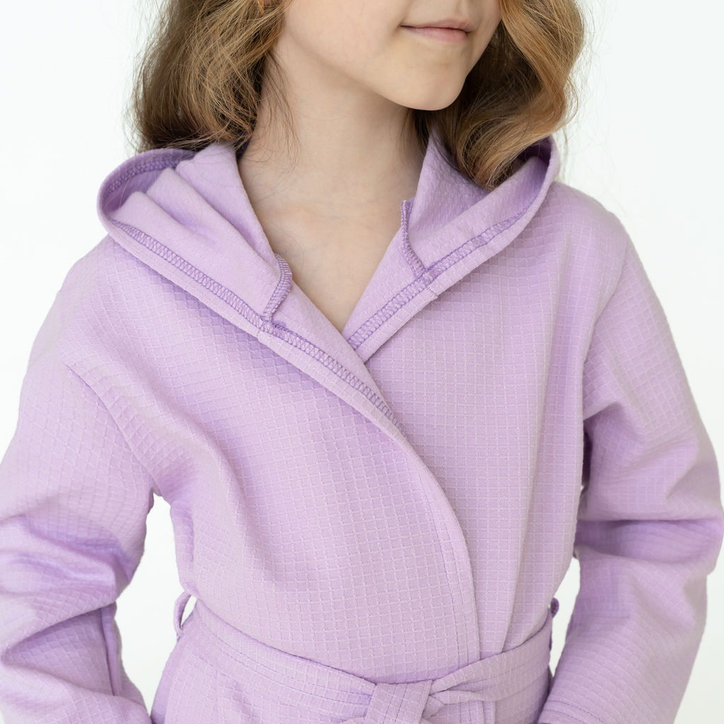 Халат детский вафельный лиловый 914 (134, 68)