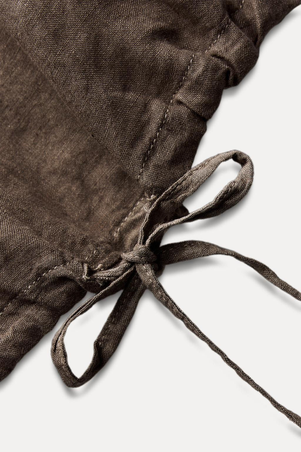 ZW COLLECTION 100% LINEN TOP WITH TIES - Zara фото 14