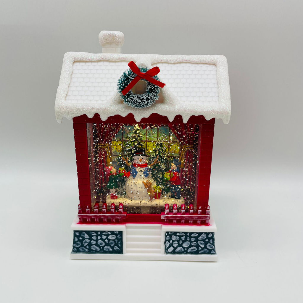 Новогодний декор стекло - Новогодний дом 20 см (арт. 9181-4) в ассортименте - Ип лебедев о.ю фото 2