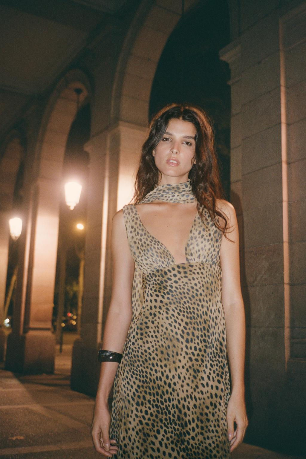 ANIMAL PRINT FOULARD DRESS - Zara фото 3