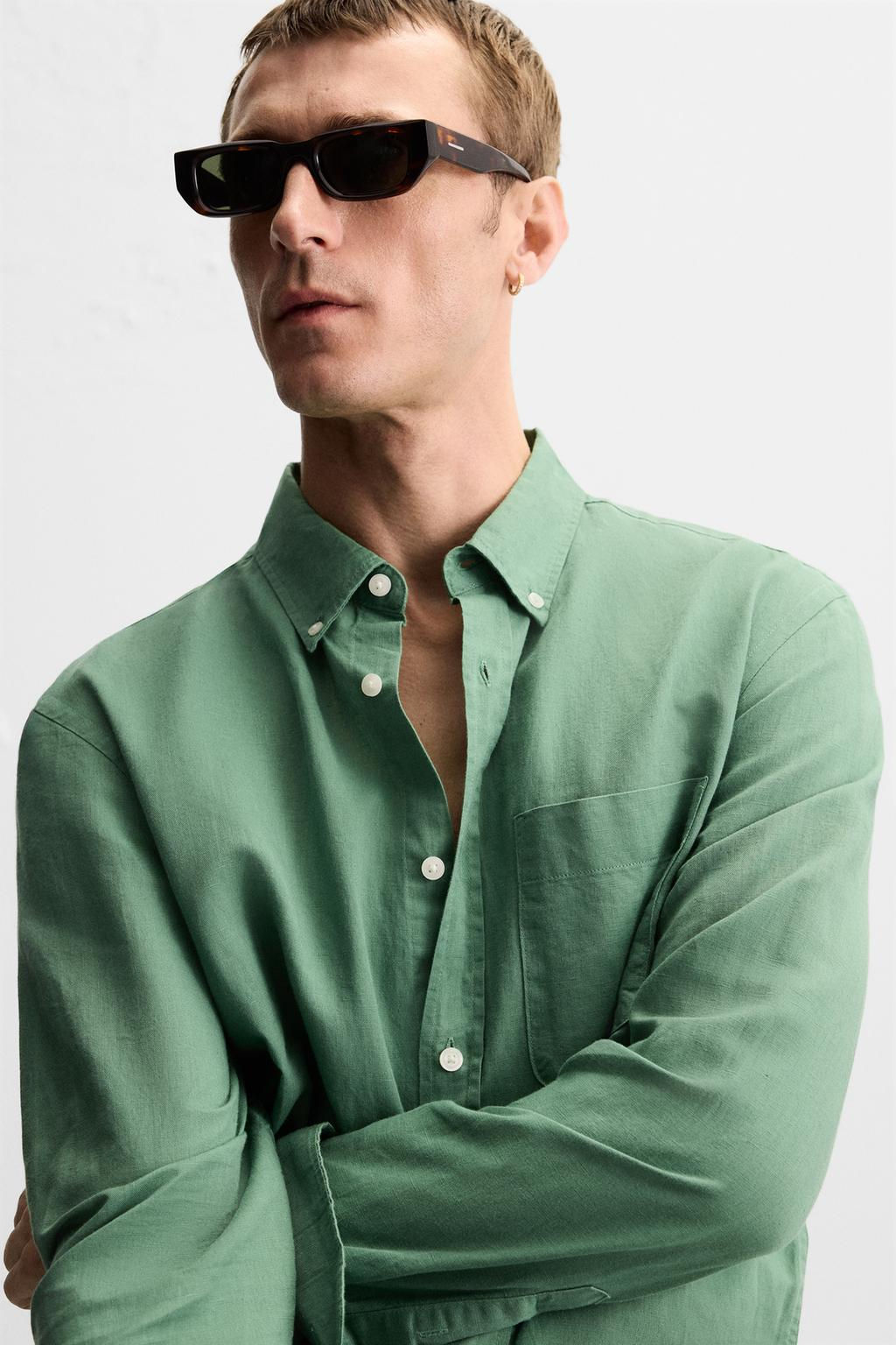 COTTON - LINEN SHIRT - Zara фото 38