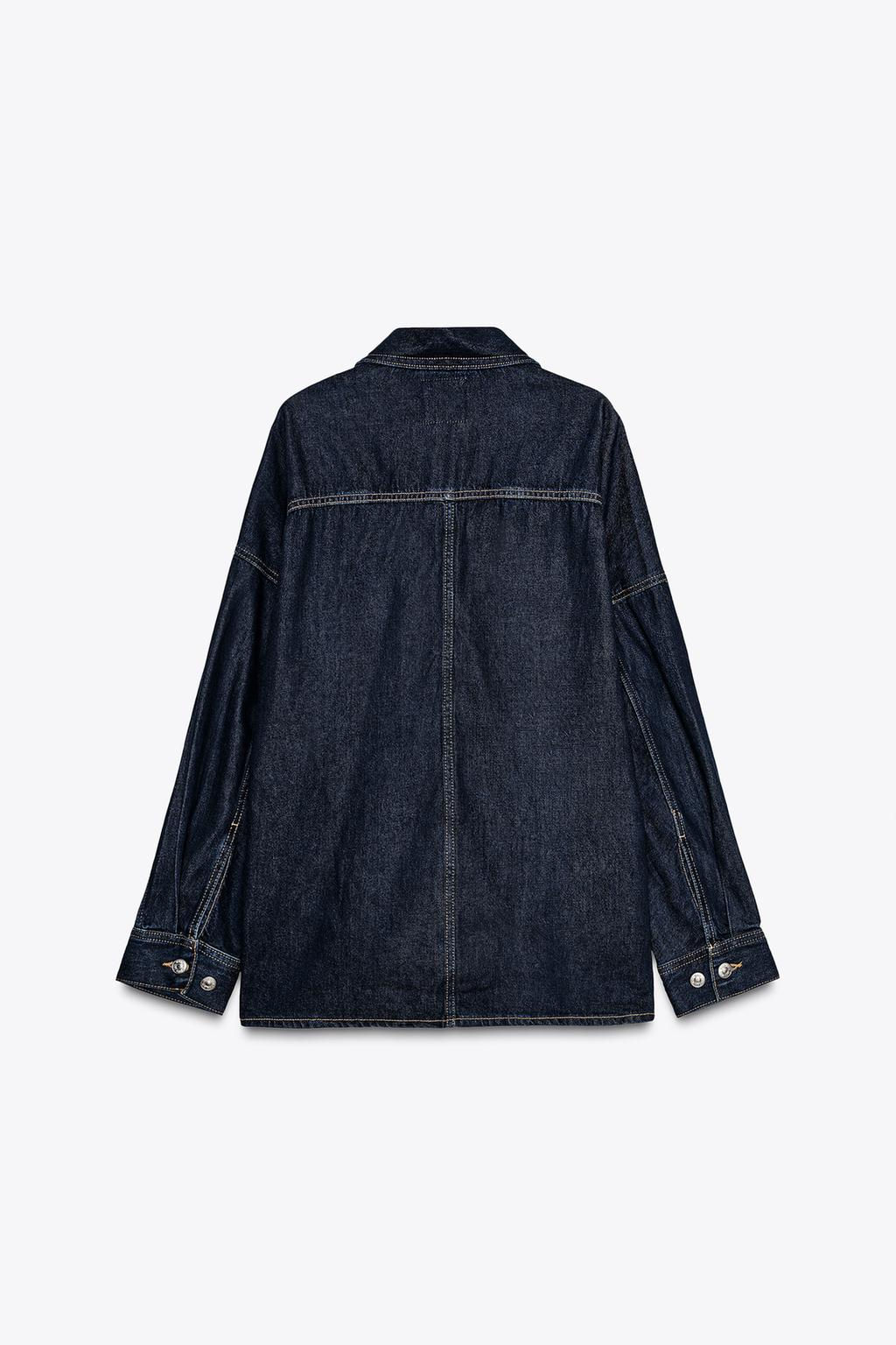 TRF OVERSIZE DENIM OVERSHIRT - Zara фото 7