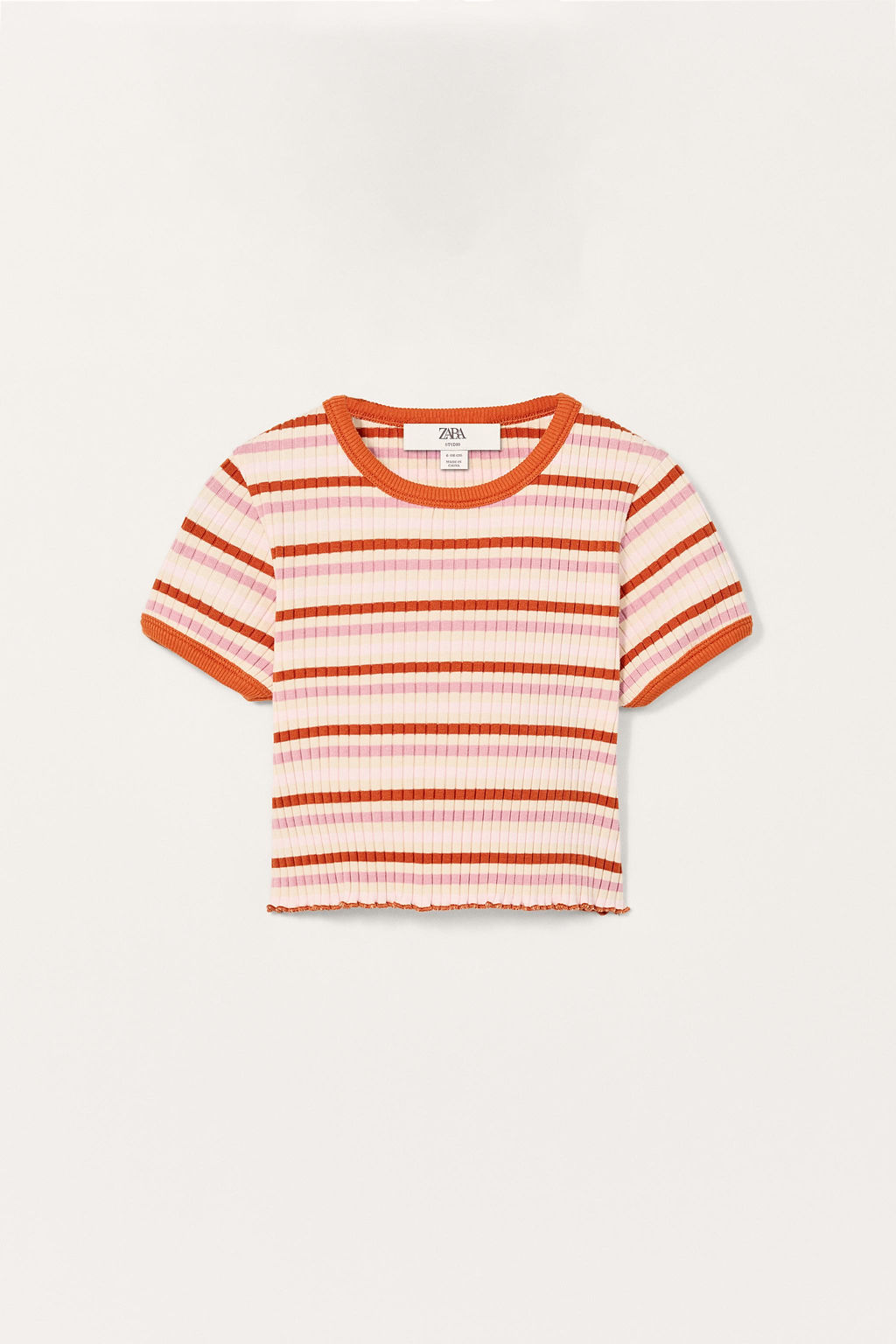 LIMITED EDITION STRIPED CROPPED T-SHIRT - Zara фото 6