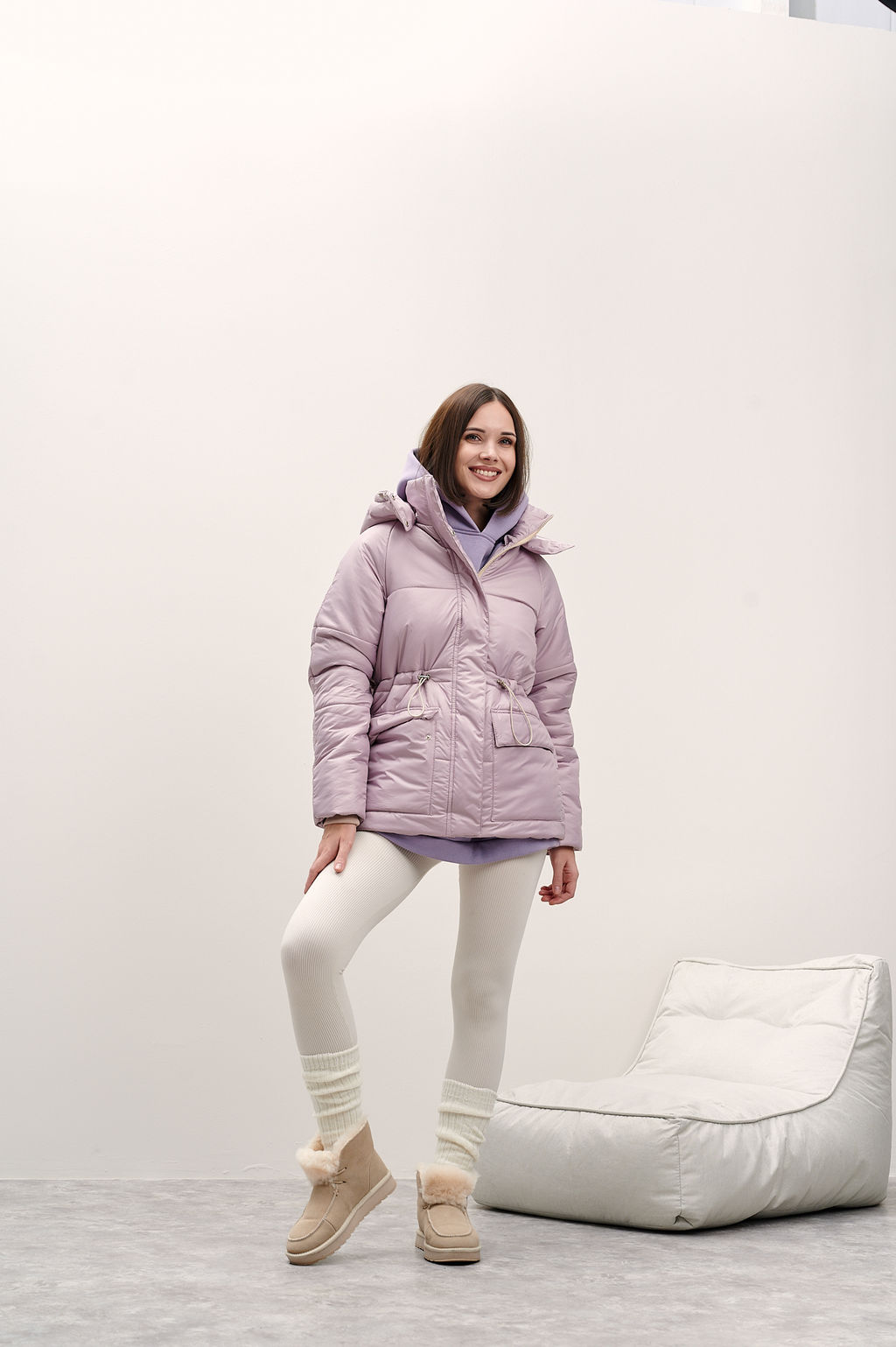 Куртка женская зимняя "Лео" пудра