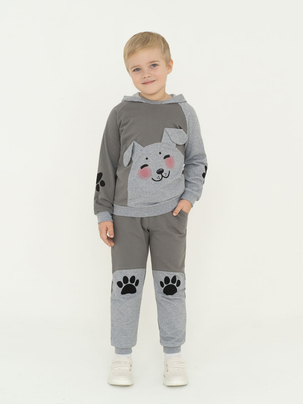 Костюм детский серыймеланж собака
