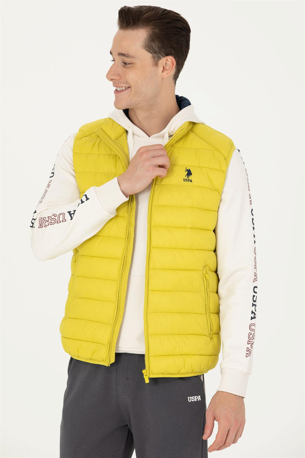 U. S. Polo Assn Мужской неоновый желтый жилет - U.s. polo assn фото 3