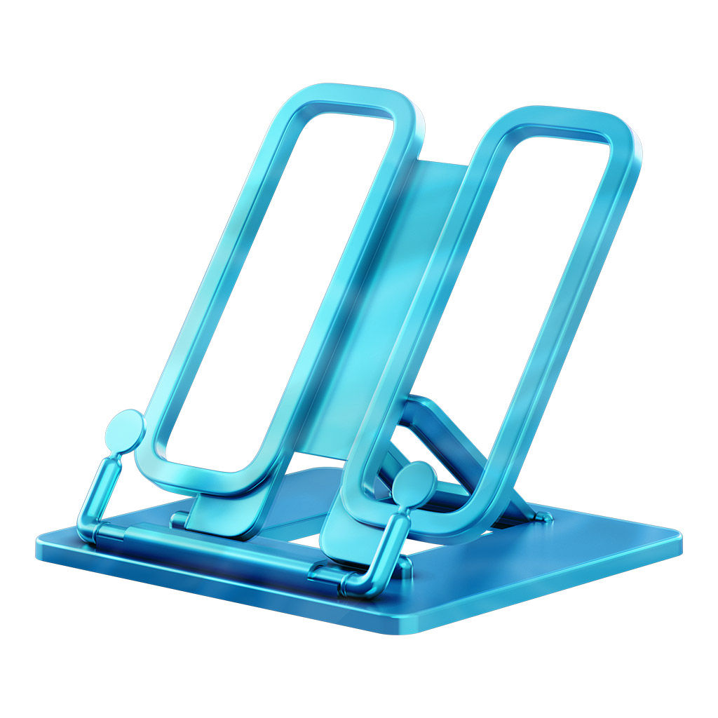 Цена за 1 шт. Подставка для книг пластиковая ErichKrause Base, Ice Metallic, голубой  фото 2