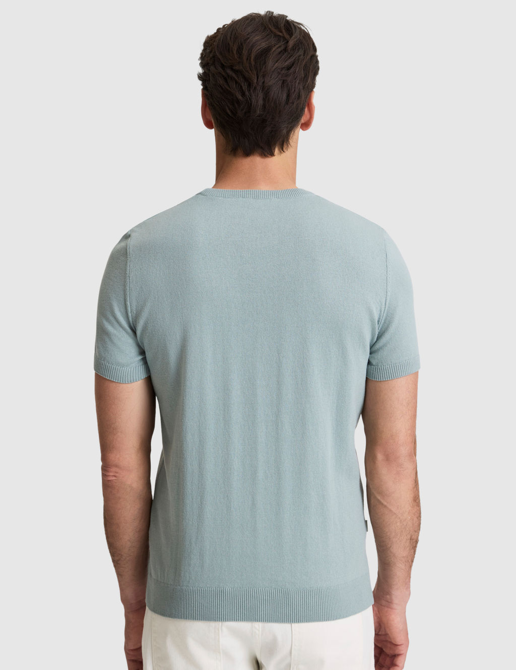Koyu Mint Slim Fit %100 Pamuk Bisiklet Yaka Triko Ti__rt