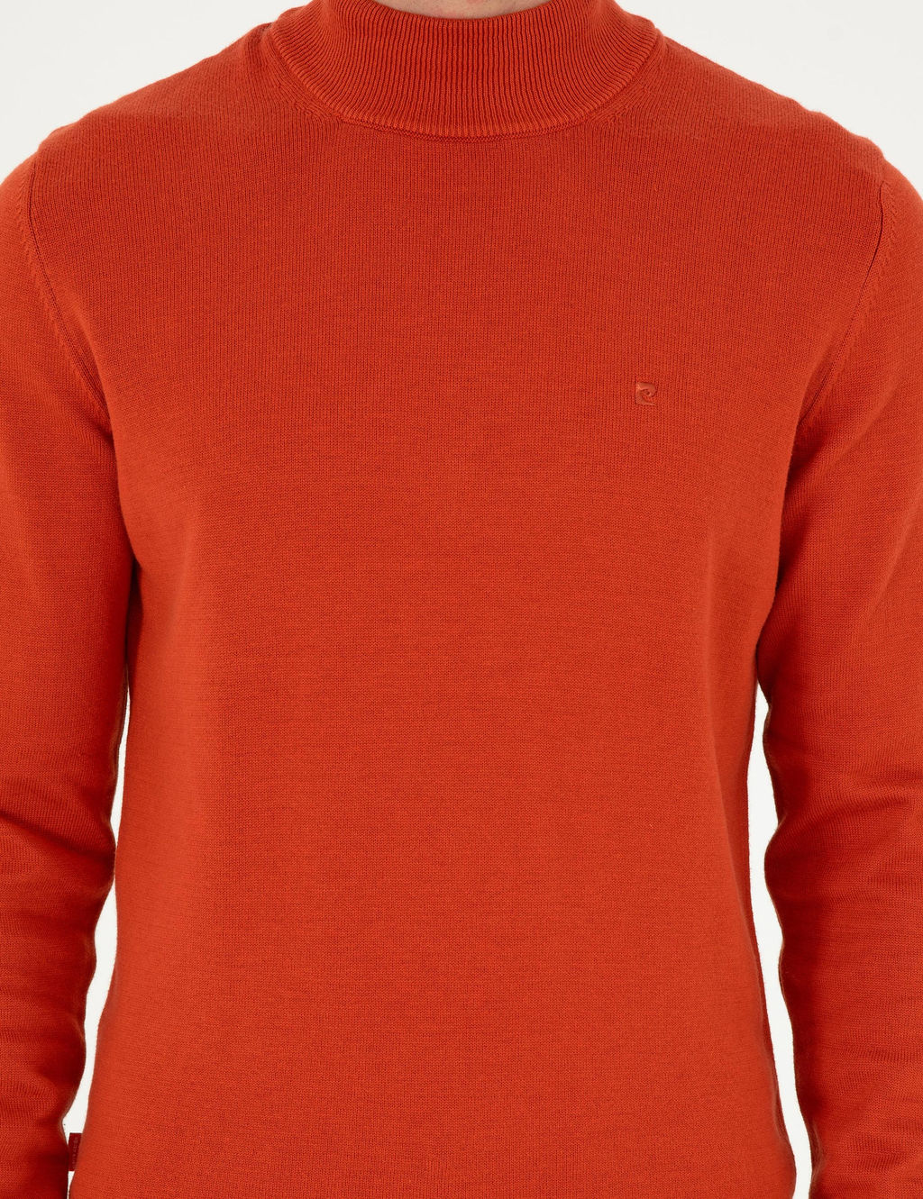 Turuncu Slim Fit Yar_m Bal_k__ Yaka Basic Triko Kazak - Pierre cardin фото 6