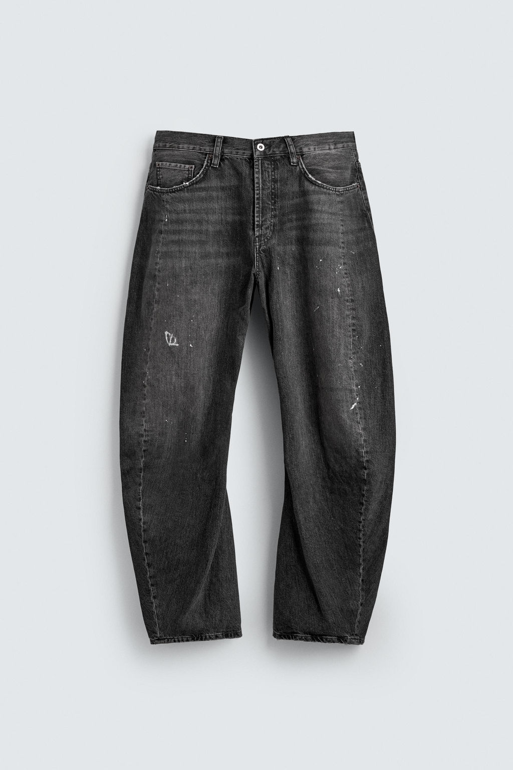 JEANS BARREL FIT COSTURAS GIRADAS / Carb?n - Zara фото 9
