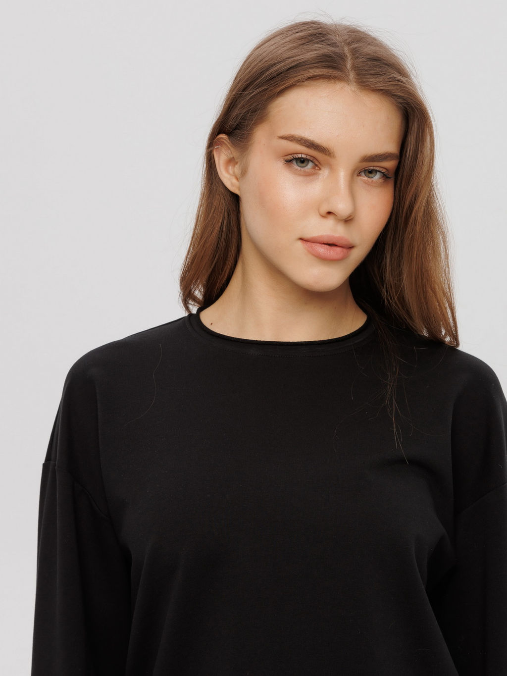 Женский лонгслив из футера 2-х нитки Lingeamo черный ВК-25 (35)  фото 12