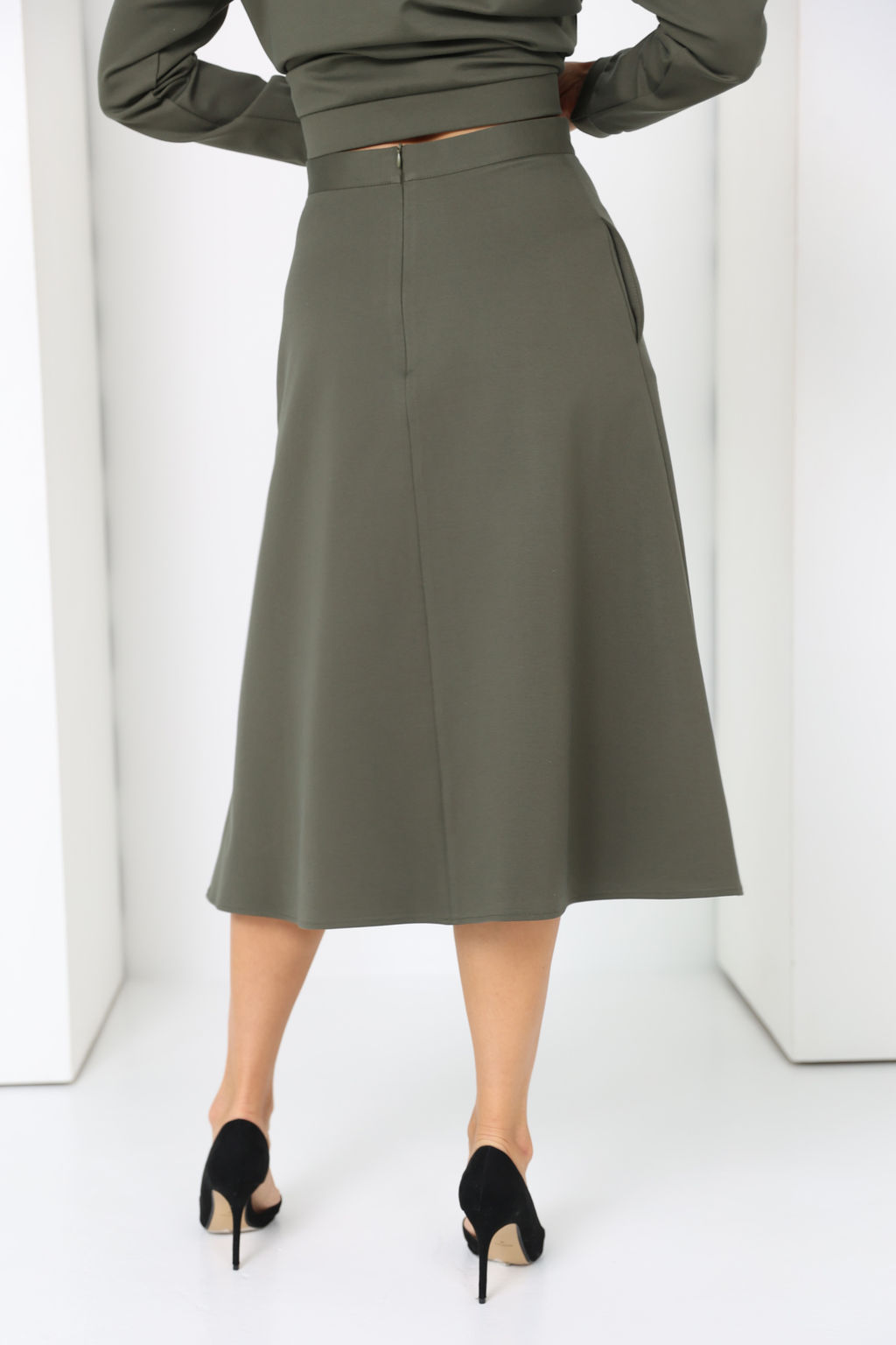 Юбка миди из трикотажа с карманами - Looklikecat фото 6