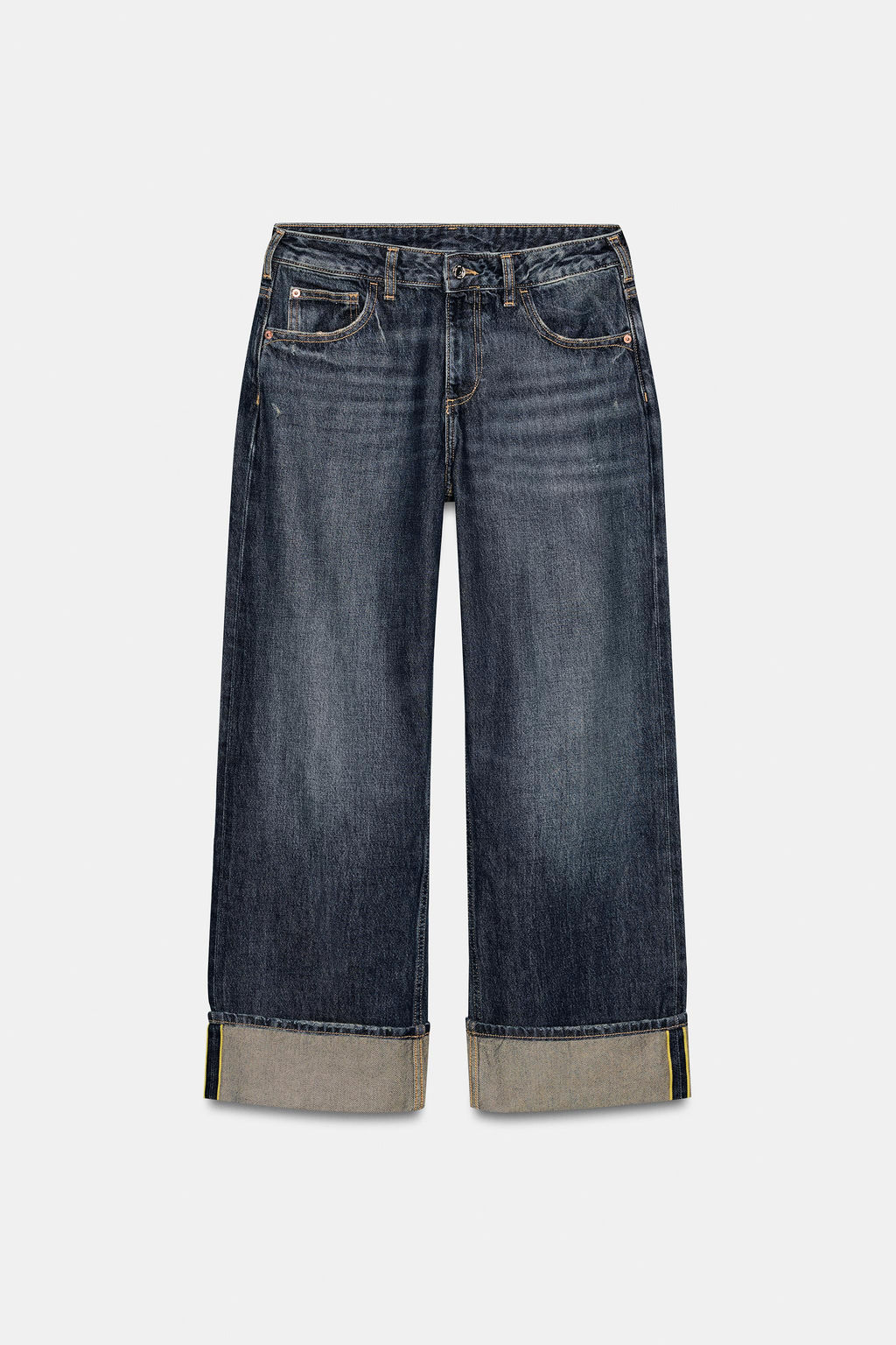 Z1975 RELAXED FIT JEANS WITH TURN-UP HEMS - Zara фото 2