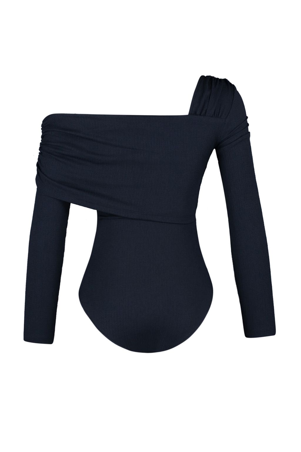 TRENDYOLMILLA Zumrut Yesili Asimetrik Yaka Drapeli Fitted/Vucuda Oturan Burumcuk C?tc?tl? Orme Body TWOAW23BD00043 фото 16