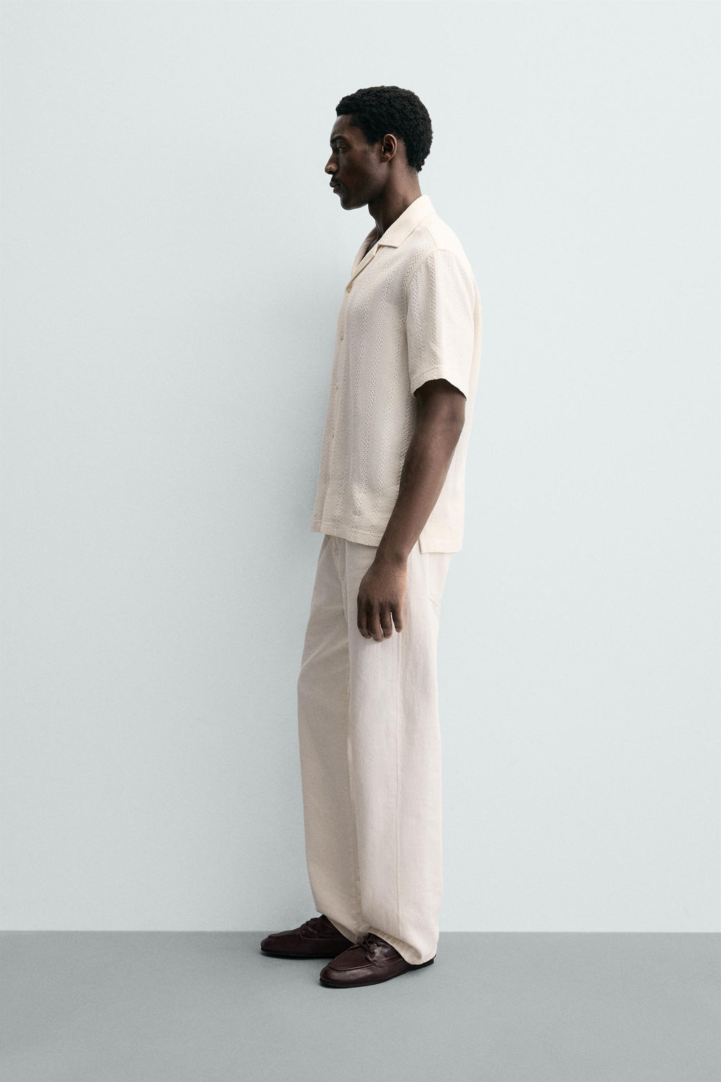 CAMISA JACQUARD GEOM?TRICO / Crudo