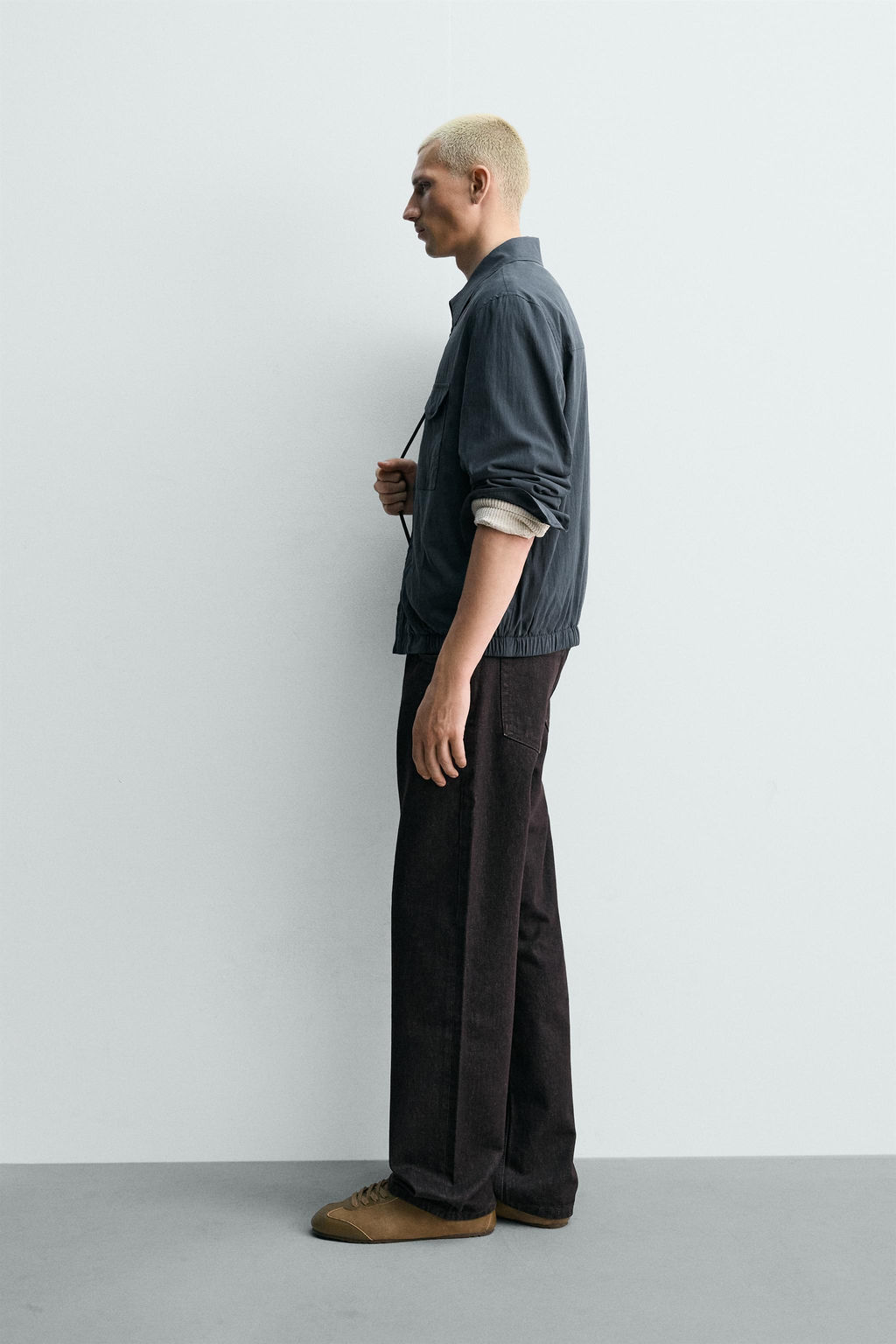 SOBRECAMISA FLUIDA REGULAR FIT / Marino oscuro