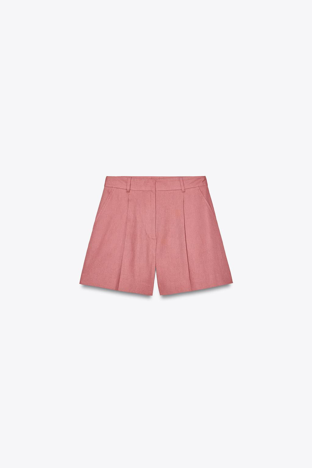 HIGH-WAIST LINEN BLEND BERMUDA SHORTS - Zara фото 10