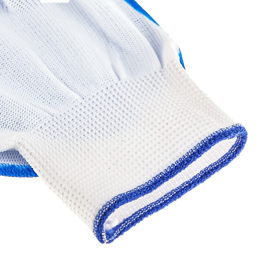 Перчатки нейлоновые, обливные, покрытие нитриловое, размер M (8), цвет - сине-белый (Китай) - Домашняя Мода фото 4