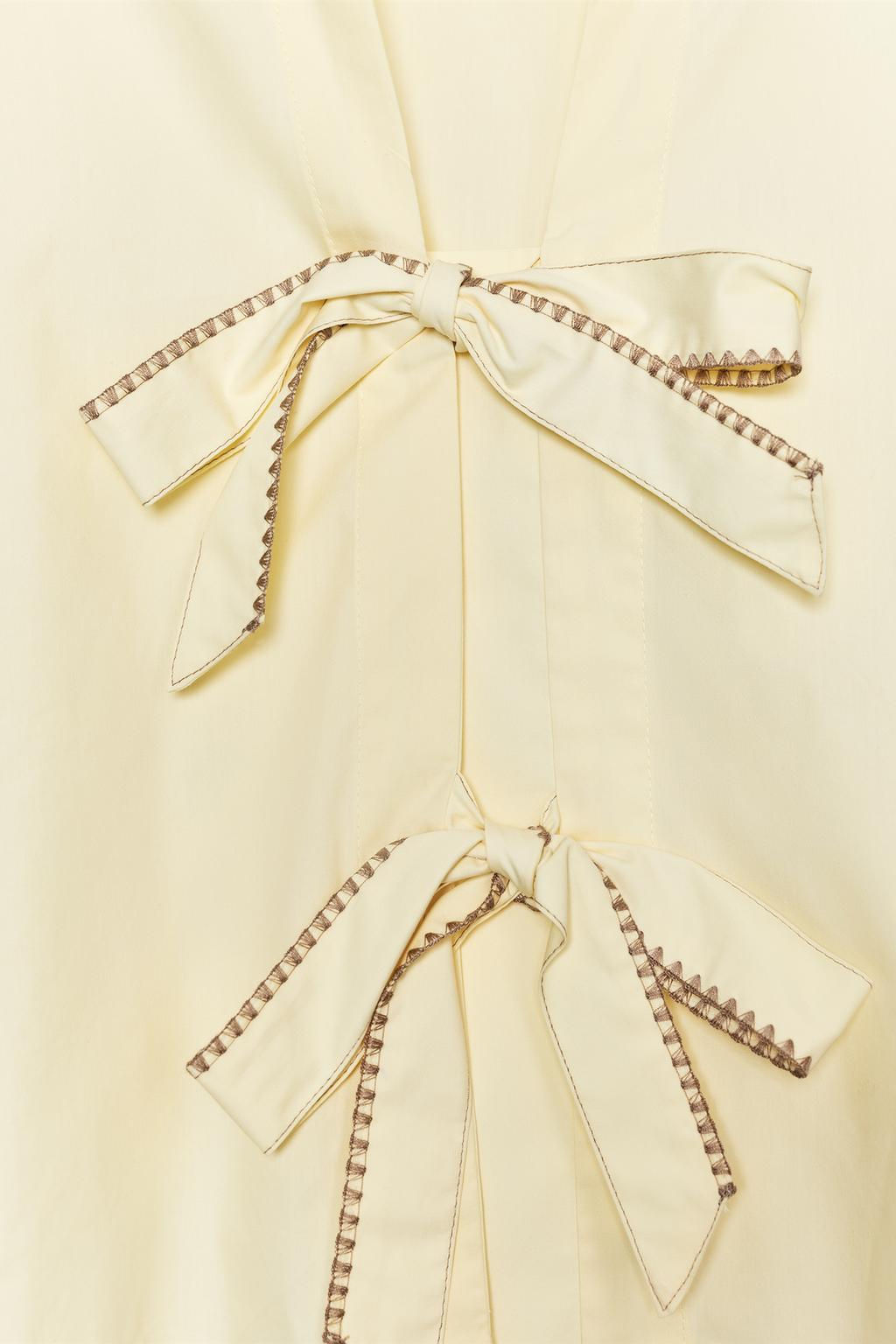 STRIPED POPLIN SHIRT WITH TIES - Zara фото 19