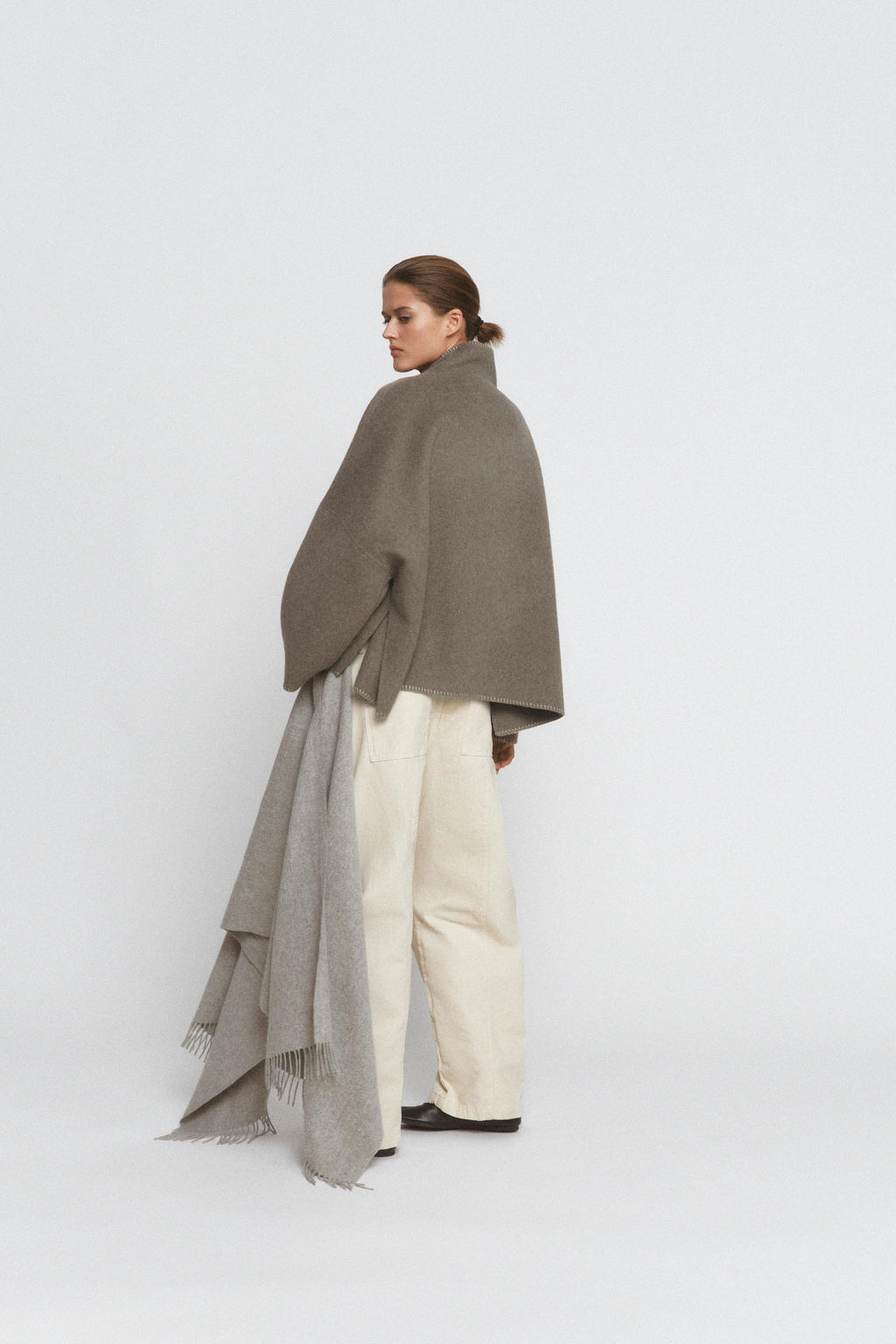 ZW COLLECTION WOOL BLEND TOPSTITCHED JACKET - Zara фото 4