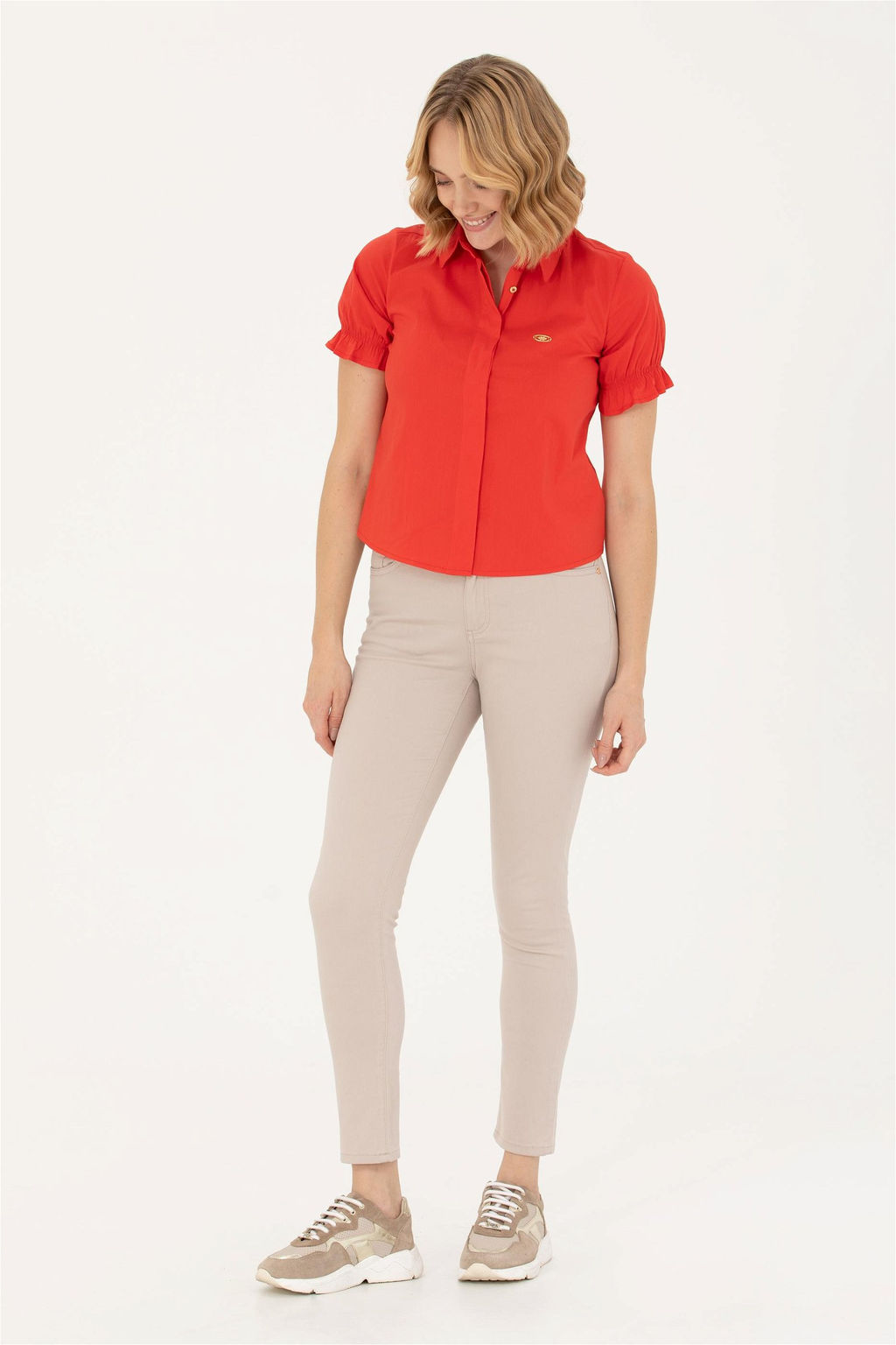 Женщина из красного рубашки с коротким рукавом с скидкой в корзине - U.s. polo assn фото 4